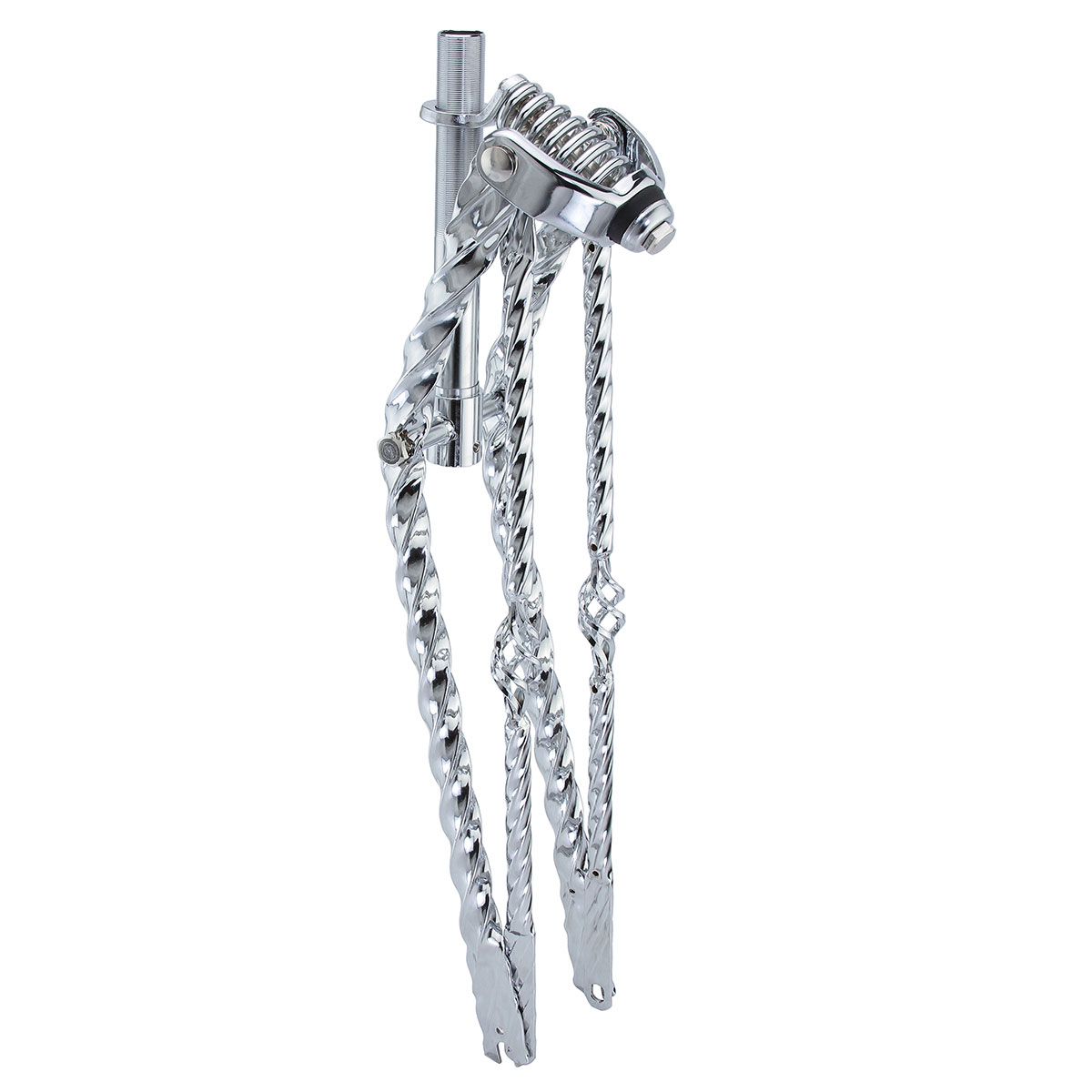 26 Lowrider Classic Square Twisted Spring Fork 1 Inch W/Twisted Cage Bars Chrome.
